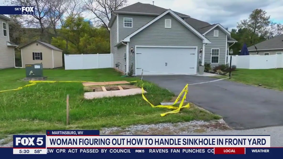 Sinkhole nightmare: West Virginia woman struggles to fix growing front yard disaster